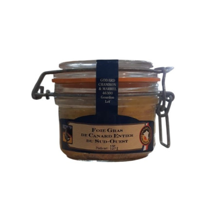 FOIE GRAS CANARD ENTIER DU SUD OUEST BOCAL 125G