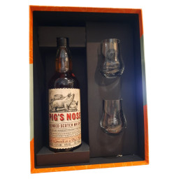 WHISKY PIG'S NOSE COFFRET+ 2 VERRES 70CL 40°