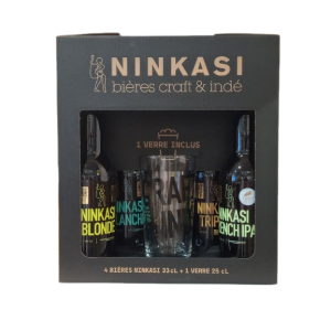 COFFRET BIERE NINKASI 4*33CL + 1 VERRE