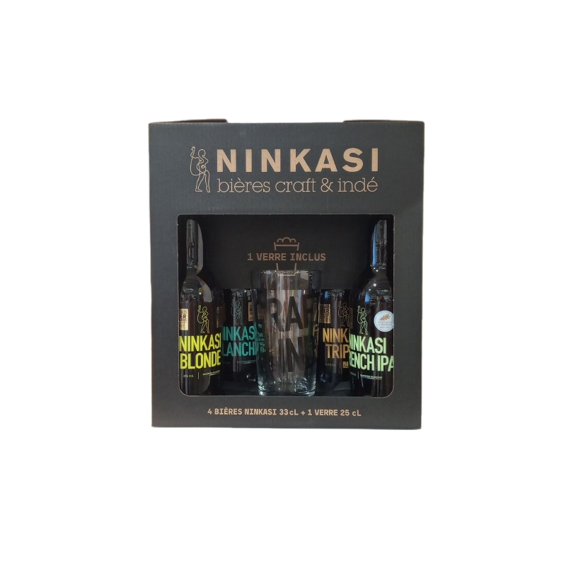 COFFRET BIERE NINKASI 4*33CL + 1 VERRE