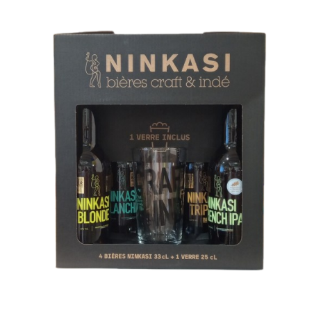 COFFRET BIERE NINKASI 4*33CL + 1 VERRE