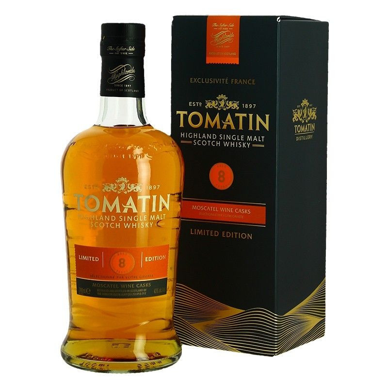 WHISKY TOMATIN 8 ANS MOSCATEL 70CL 43°